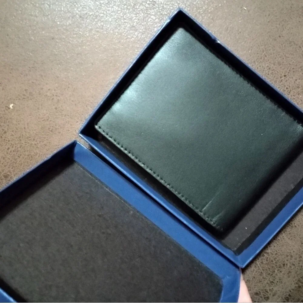 Royce leather black men's wallet